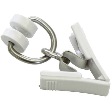 Gardinia T-Rollring mit Klammer 20 Stück, weiß Vorhangschienen