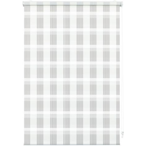 Gardinia Tenda a Rullo Doppia con Morsetto o Adesiva, Tenda a Rullo con Catenella Laterale, Trasparente e Opaca, Kit di Montaggio Incluso, Bianco a Scacchi, 45 x 150 cm