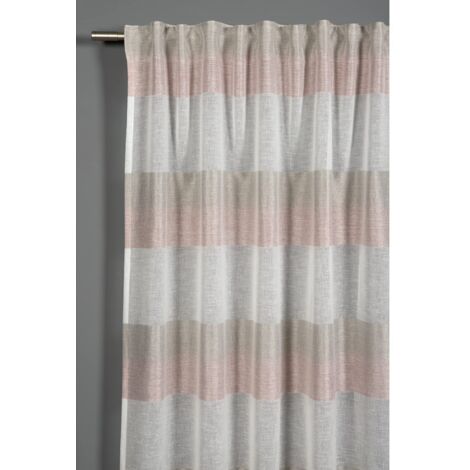GARDINIA Tenda con Occhielli Nascosti e Nastro Integrato, Etamine, Traslucido e Opaco, Rosa Antico, 140 x 245 cm
