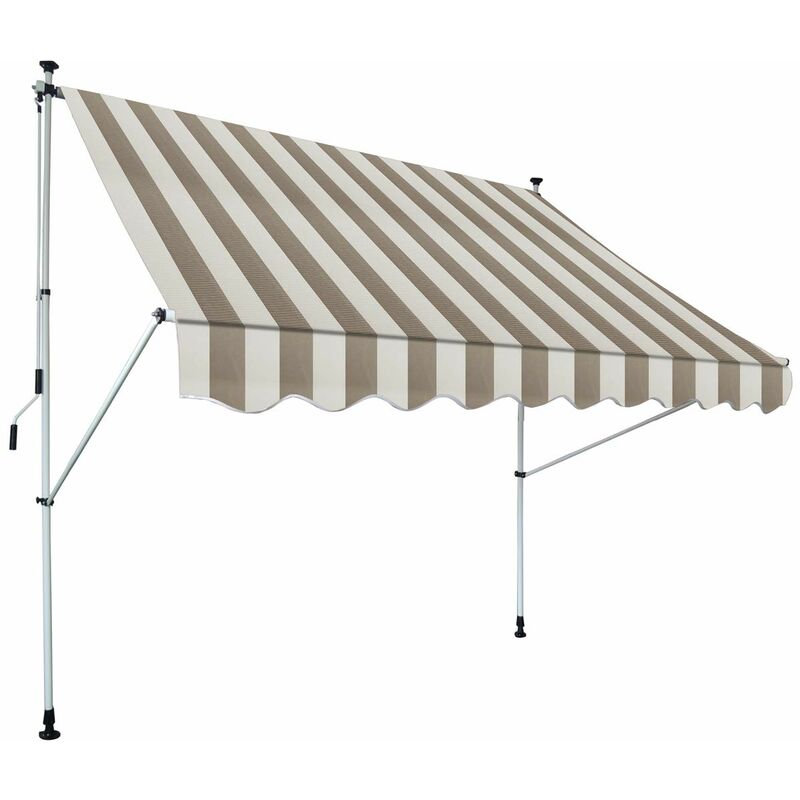 Tenda da sole a incastro Foehr con manovella, Protezione dal sole per terrazza o balcone, 250 x 150 cm, Lunghezza asta manovella: 125 cm,