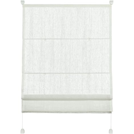 GARDINIA Tenda romana con morsetto, Trama intrecciata, Trasparente, Kit di montaggio incluso, EASYFIX Tenda romana a due binari, Bianco, 50 x 140 cm (LxA)