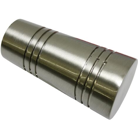 Gardinia Terminale per Asta per Tende, Apollo, Metallo, Effetto Acciaio Inox, Ø 20 mm, 2 unità