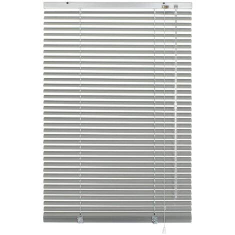 GARDINIA Veneziana in alluminio, Visibilità, Protezione dalla luce e ai raggi solari, Fissaggio al muro e al plafone, Kit di montaggio incluso, Argento, 140 x 175 cm (LxA)