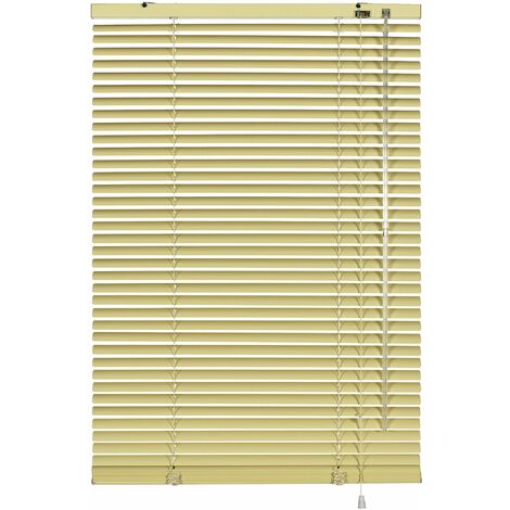 GARDINIA Veneziana in alluminio, Visibilità, Protezione dalla luce e ai raggi solari, Fissaggio al muro e al plafone, Kit di montaggio incluso, Beige, 40 x 175 cm (LxA)