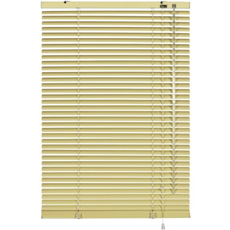 GARDINIA Veneziana in alluminio, Visibilità, Protezione dalla luce e ai raggi solari, Fissaggio al muro e al plafone, Kit di montaggio incluso, Beige, 50 x 175 cm (LxA)