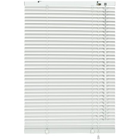 GARDINIA Veneziana in alluminio, Visibilità, Protezione dalla luce e ai raggi solari, Fissaggio al muro e al plafone, Kit di montaggio incluso, Bianco, 100 x 175 cm (LxA)
