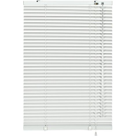 GARDINIA Veneziana in alluminio, Visibilità, Protezione dalla luce e ai raggi solari, Fissaggio al muro e al plafone, Kit di montaggio incluso, Bianco, 140 x 175 cm (LxA)