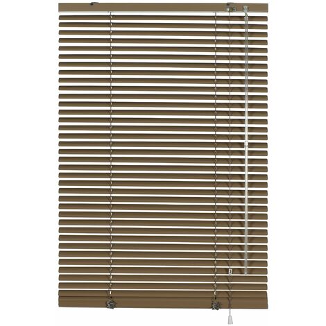 GARDINIA Veneziana in alluminio, Visibilità, Protezione dalla luce e ai raggi solari, Fissaggio al muro e al plafone, Kit di montaggio incluso, Mocca, 100 x 175 cm (LxA)