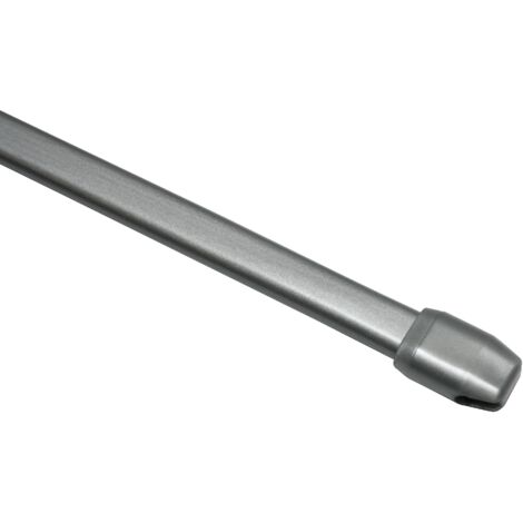 Gardinia Vitragestange flach silber- matt, Ø 11 mm, ausziehbar 60 - 100 cm Vitragestangen