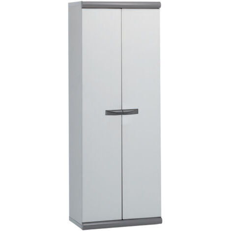 Gardiun – Armoire de jardin en résine 62,5x39x169 cm – 2 portes – 3 étagères réglables – Résistante aux UV – Capacité 20 kg par étagère
