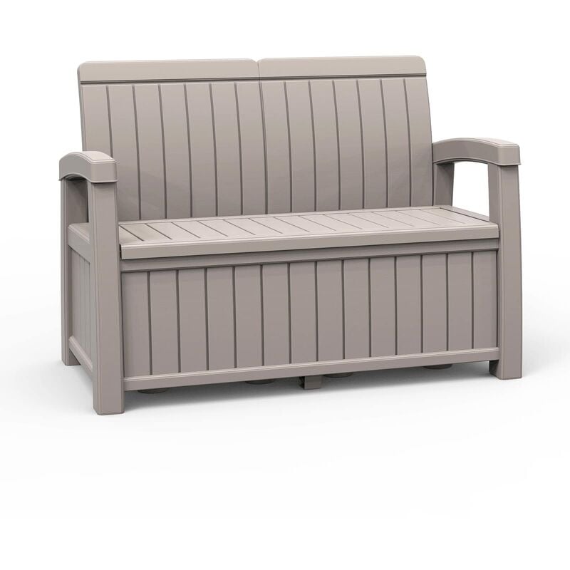 Gardiun - Banc Coffre en Résine pour Jardin Vita Light Gray 124x66x90 cm 230 l