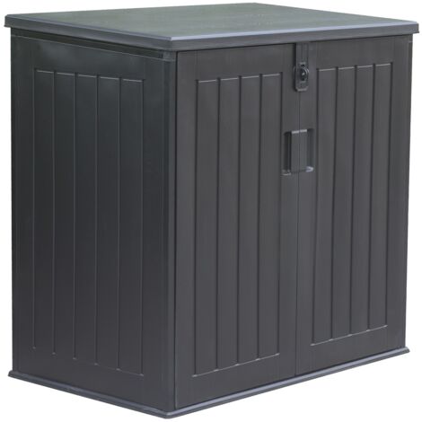Gardiun – Coffre de jardin en résine 775L – Dimensions 116x71x109/112,5 cm – Amortisseur à gaz – Protection UV – Panneaux polypropylène noir