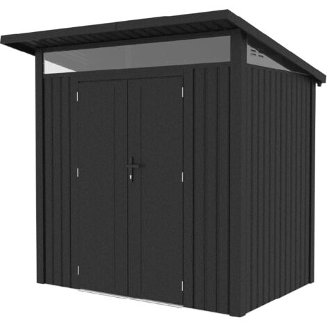 Gardiun Harz Metallgartenhaus 4,23 m2 Outdoor 226x187x223 cm Stahl mit Seitenfenster und Doppeltür 106x178 cm