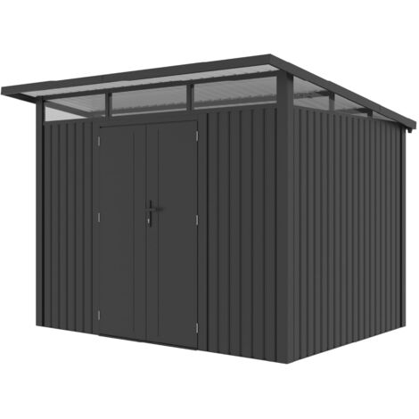 Gardiun Harz Metallgartenhaus 7,29 m2 Outdoor 290x251x223 cm Stahl mit Seitenfenster und Doppeltür 106x178 cm