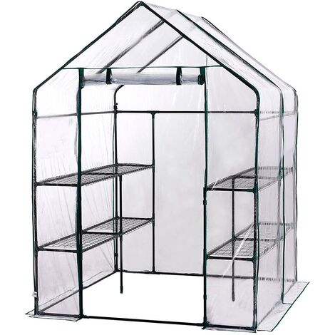 Gardiun – Serre tunnel 143x143x195 cm – Bâche armée en PVC transparent – Structure robuste pour conditions climatiques défavorables