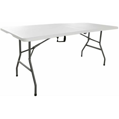 Gardiun – Table extensible pliable en polyéthylène 180x74 cm – Structure acier anticorrosion – Protection UV – Pour 6 à 8 personnes