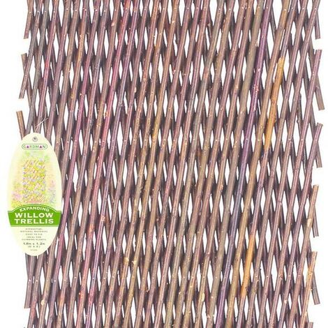 Gardman 07312 1.8m x 0.3m Expanding Willow Trellis Screen Garden Plant Support
