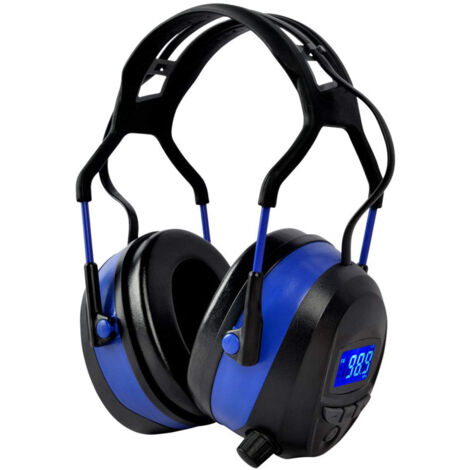 Gardtech Casque anti-bruit avec radio/Bluetooth/MP3 Casque anti-bruit avec NRR 29 dB Casque anti-bruit pour homme et femme Casque de protection pour tir et tonte(Bleu)