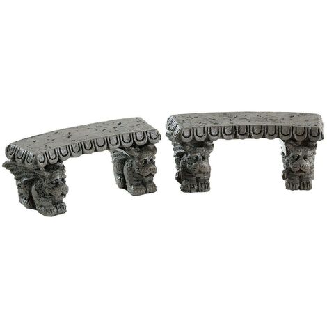Gargoyle Stone Benches Set Of 2 Réf. 84370