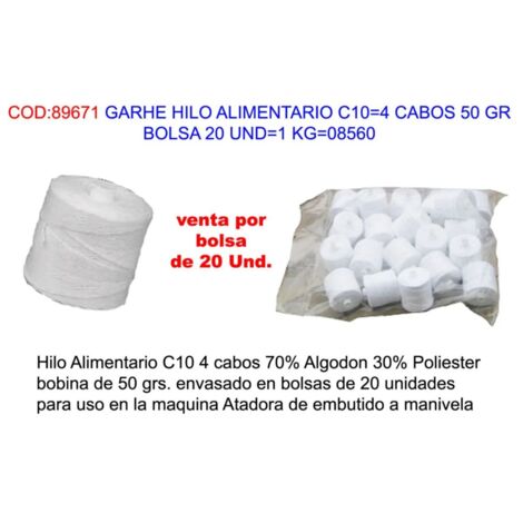 garhe hilo alimentario c10 4 cabos 50 gr bolsa 20 und 1 kg 08560