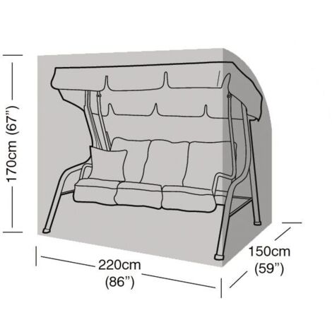 Garland – Housse de protection balancelle 3 places en polyester – Dimensions 220x150x170 cm – Protection UV et intempéries – Cordon de serrage