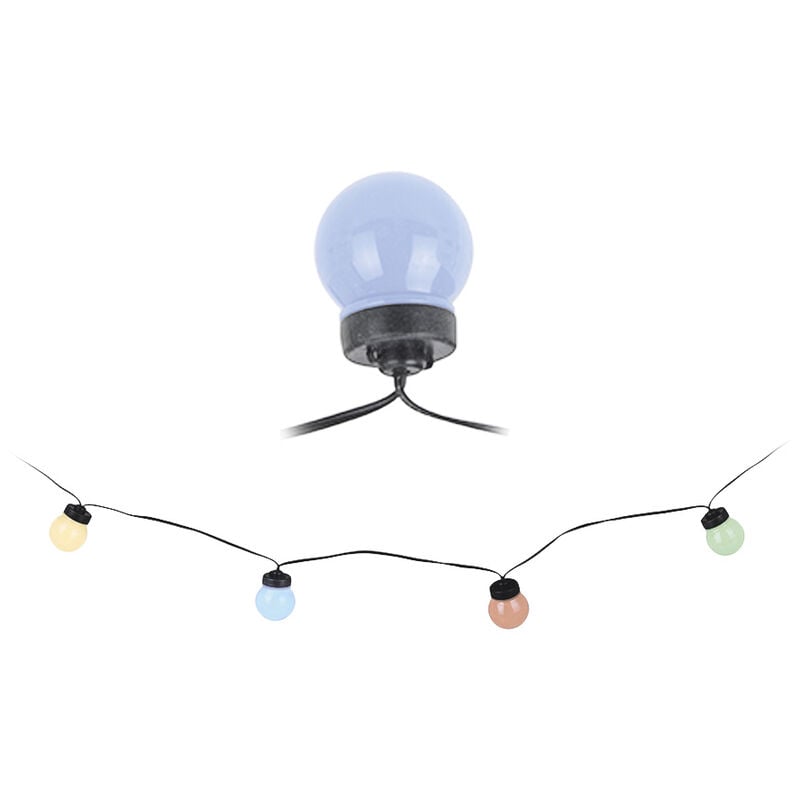 Ghirlanda di lampadine led sferiche multicolore per esterni 12,5 m 20 l