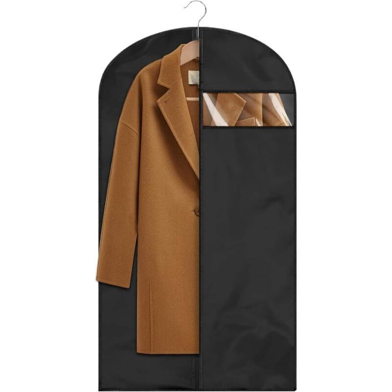 Garment bags, coat storage organizers, 60 x 120 cm, hanging dust covers, space-saving zipper for jackets, shirts, sweaters
