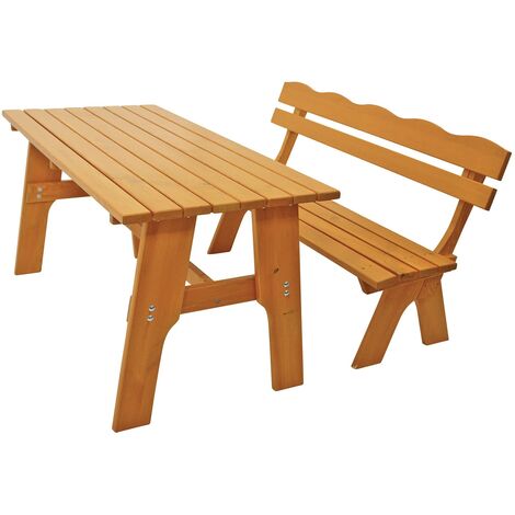 Garnitur FREITAL 2-teilig  (1x Bank 150cm, 1x Tisch 72x150cm), Kiefer massiv
