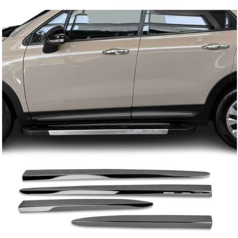 Garniture Baguette de Porte latérale pour Fiat 500X 2015-2026 INOX Foncé 4Pcs