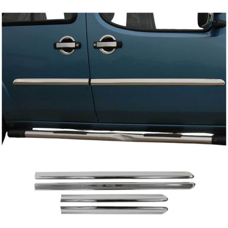 Garniture Baguette de porte latérale pour Fiat Doblo 2000-2006 acier chromé 4Pcs
