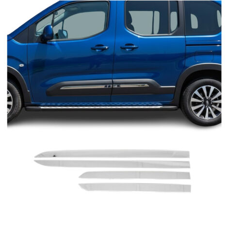 Garniture Baguette de porte latérale pour Peugeot Rifter 2018-2026 inox 4Pcs