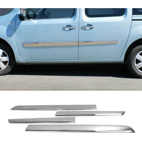 Garniture Baguette de porte latérale pour Renault Kangoo 2008-2011 inox 4Pcs