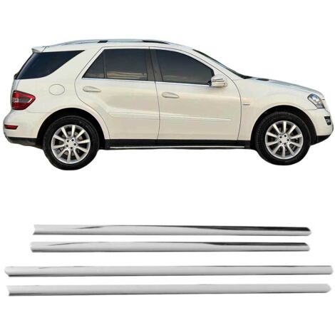 Garniture Baguette de Vitre pour Mercedes Classe ML W164 2005-2011 inox 4Pcs