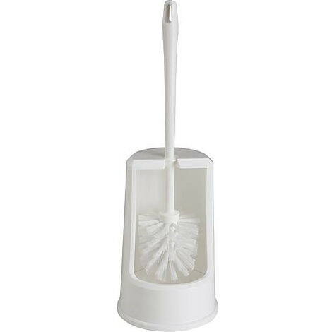 Garniture de brosse WC plastique blanc, brosse blanche