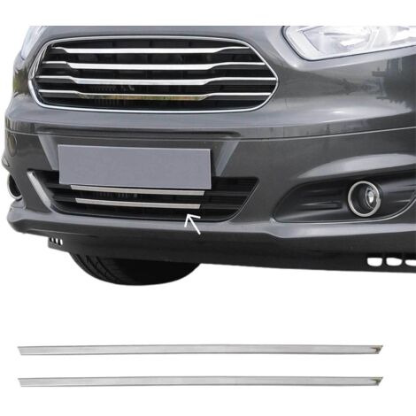 Garniture de Diffuseur Pare-chocs Avant Compatible avec Ford Transit Courier 2014-2018, Garniture Baguette de Calandre en Acier Inoxydable Argent