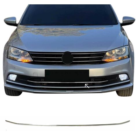 Garniture de Diffuseur Pare-chocs Avant Compatible avec VW Jetta 2014-2018, Garniture Baguette de Calandre en Acier Inoxydable Argent