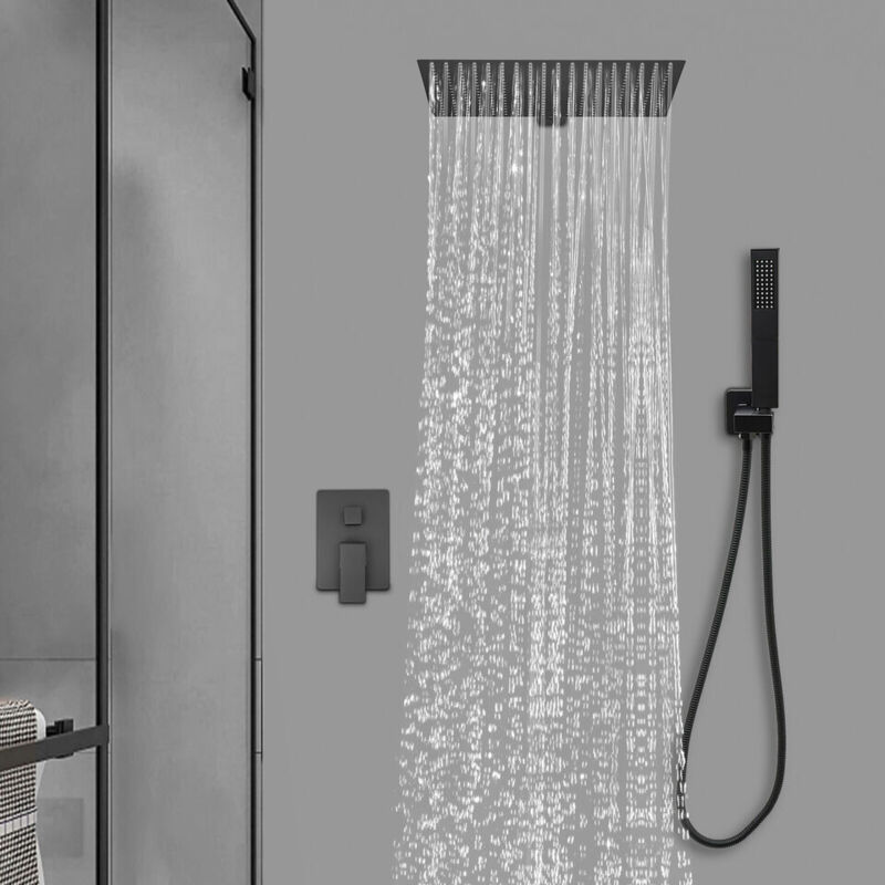 Senderpick - Garniture de douche encastrée à 2 poignées, installation de douche murale Garniture de douche pour salle de bains