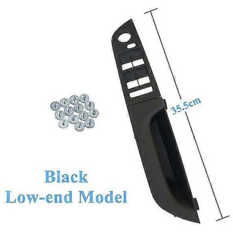 Garniture de panneau de commande de lève-vitre et d'accoudoir de porte intérieure pour BMW Série 3 E90 E91 316 318 320 325 328i (conduite à droite) - Poignées de porte intérieures - Noir - 35,5 cm