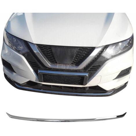 Garniture de Pare-chocs Avant Compatible avec Nissan Qashqai II 2017 à 2021, Moulure Bande en Acier Inox Chromée