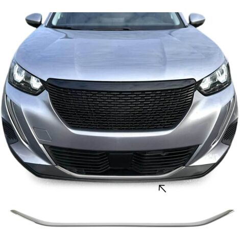 Garniture de Pare-chocs Avant Compatible avec Peugeot 2008 II 2019 à 2023 Pre-FL, Moulure Bande en Acier Inox Chromée