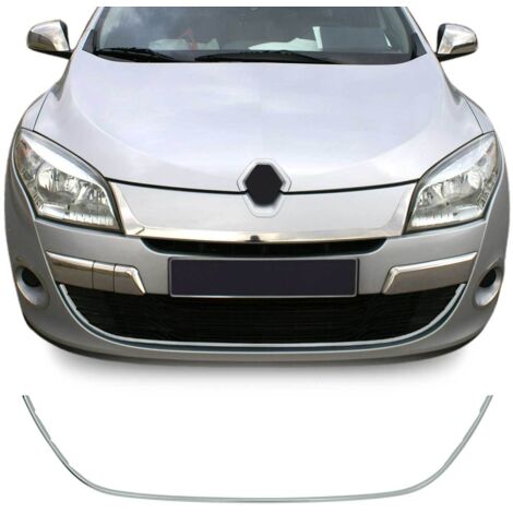 Garniture de Pare-chocs Avant Compatible avec Renault Mégane III 2012 à 2015, Moulure Bande en Acier Inox Chromée