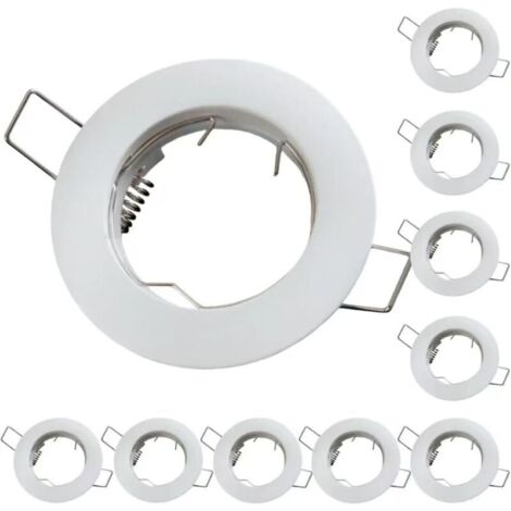 Garniture de plafonnier encastré à bride auto-bridée de 4 pouces avec anneau, pour PAR16, PAR20, BR20, lot de 10 (blanc)