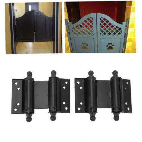 Garniture de Porte Double Action à Ressort Self-Closing en Acier Inoxydable Noir pour Portes Café/Saloon Swing