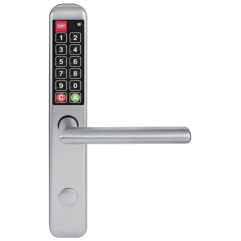 Garniture de porte électronique à code type Easykey Slim carré de 8 porte 40 mm réversible DOM