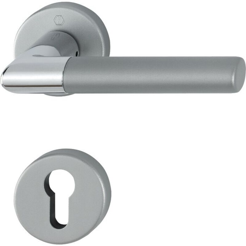 Hoppe - Garniture de porte Lecce en aluminium anodisé bi-couleur - Clé en i - 3895284