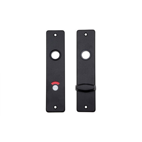 Garniture de porte WC noire plaque courte 72/8 - Par set