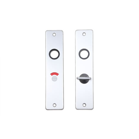 Garniture de porte WC noire plaque courte en aluminium 55/8 - Par