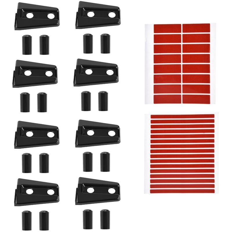 Jeffergarden Garniture de protection de charnière de porte latérale de voiture de 8 pièces pour Jeep Wrangler JK 4 portes 2 portes 17-18