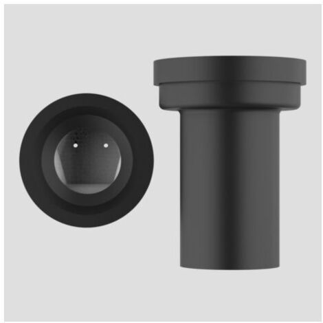 Garniture de raccordement WC PE DN 90 volet anti-rat, longueur 185 mm, noir
