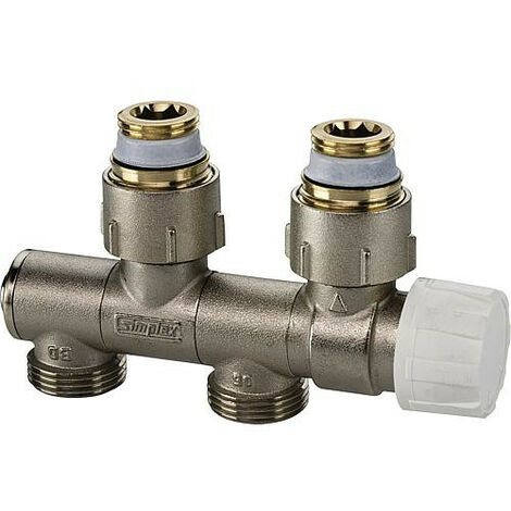 Garniture de soupape VarioCon raccord orientable 3/4" eurocone x 1/2" filetage mâle – Pression max. 10 bars – Température max. 130°C – Corps rotatif – Simplex